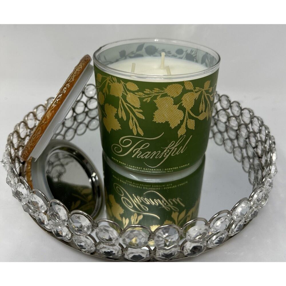 Bath & Body Works THANKFUL HARVEST GATHERING Large Scented 3 Wick Candle 14.5 oz